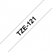 Кассета с лентой для печати наклеек черным на прозрачном фоне, TZe121