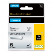 Картридж с лентой 24 мм*5.5 м для принтеров DYMO Rhino 4200, 6000, черный на белом (1734821, S0773860)