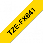 Кассета с лентой для печати наклеек черным на желтом фоне, TZeFX641