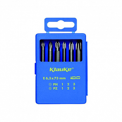 Комплект отверточных вставок (бит) 3,0 / 3,5 / 4,0 / 5,5 / PH1 / PH2 х 73 мм (6 шт.) {klkKL330}