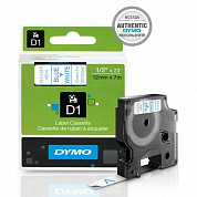 Картридж D1 с лентой 12 мм*7 м для принтеров DYMO Label Manager, голубой на белом (S0720540, 45014)